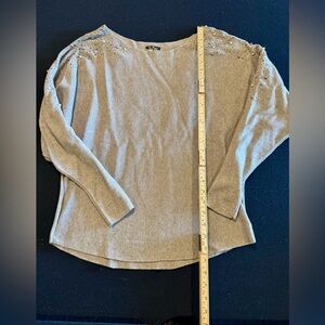 Vila Milano Grey Pearl Silver Metallic Dolman Sweater